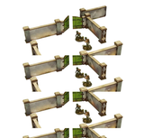 WW2 Normandy Wall with Gate High Pre-Painted - Warlord Games